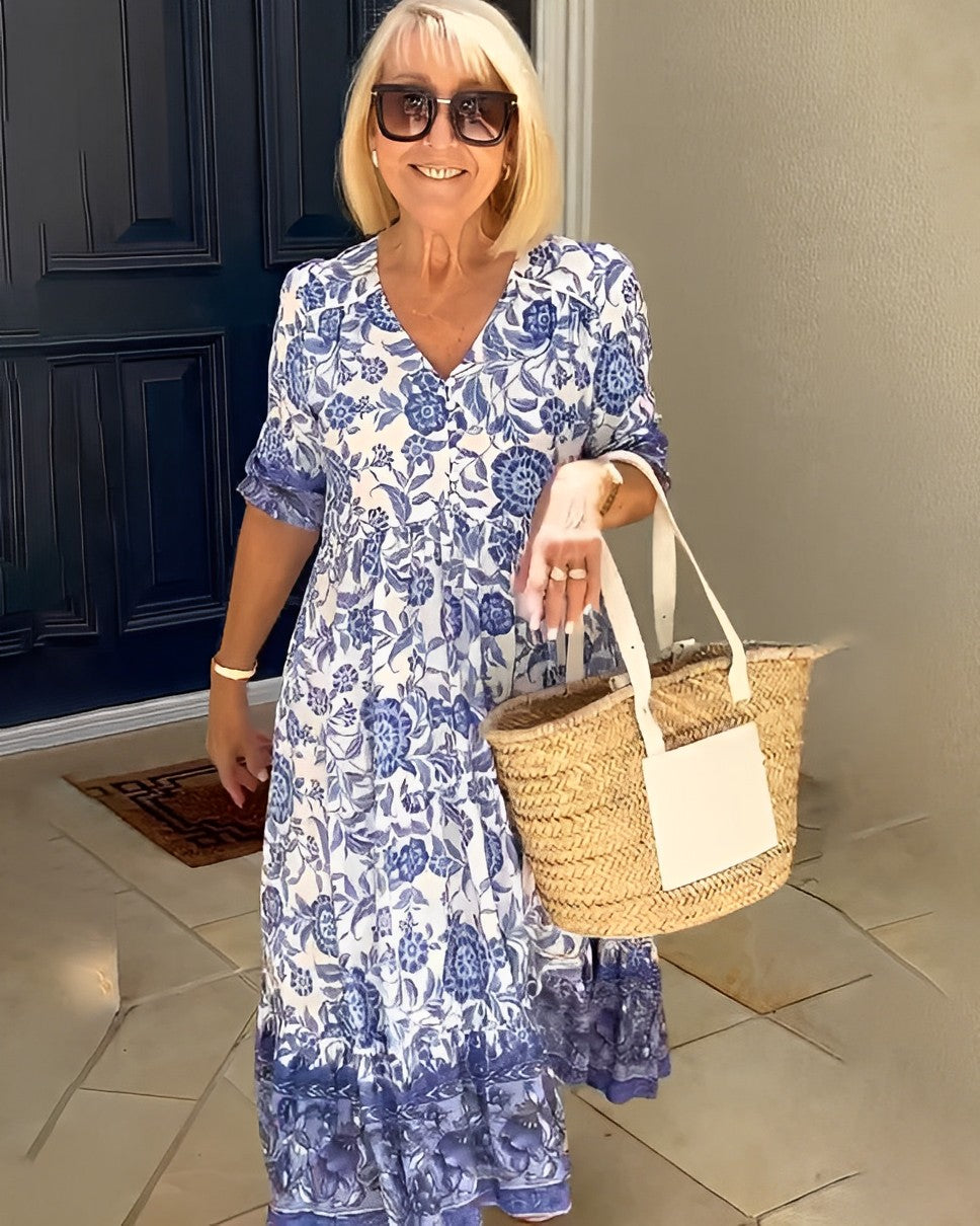Ellie | Elegante Vestido Floral de Escote en V