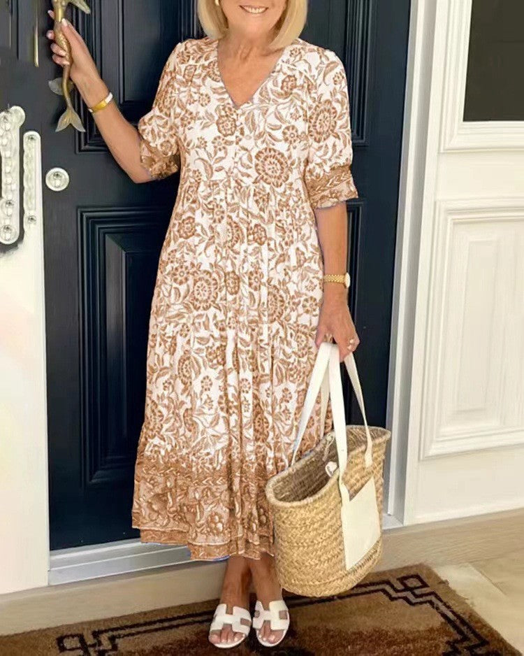 Ellie | Elegante Vestido Floral de Escote en V