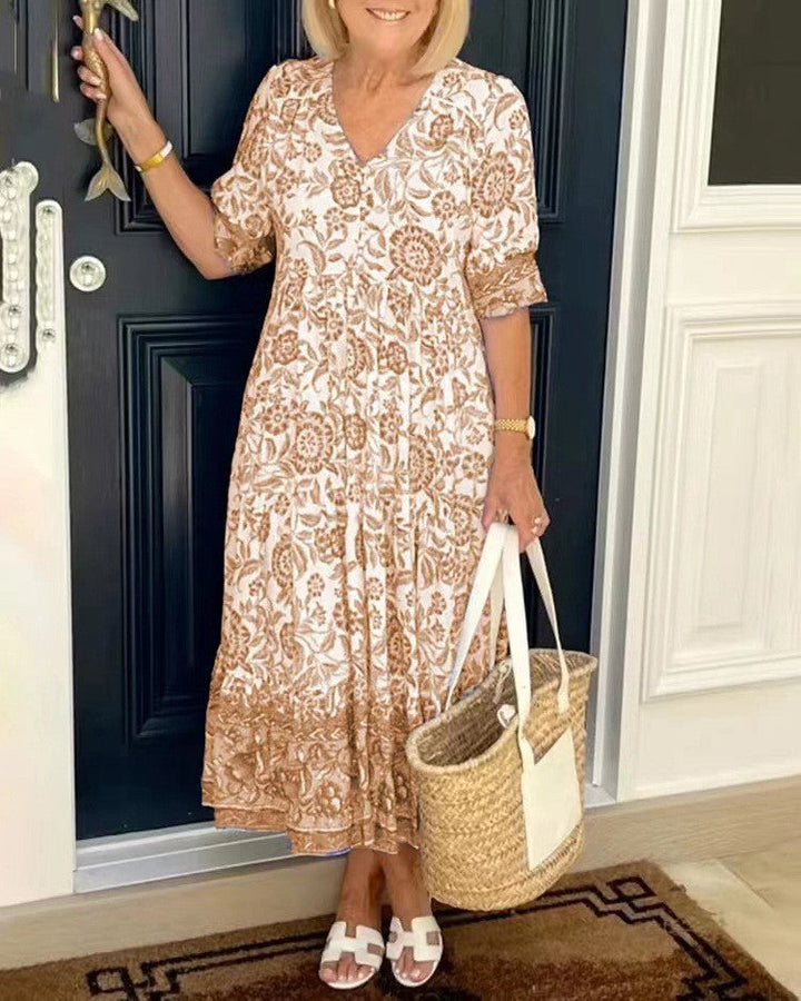 Ellie | Elegante Vestido Floral de Escote en V