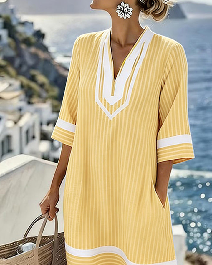 Klara™ | Vestido ligero a rayas con escote en V