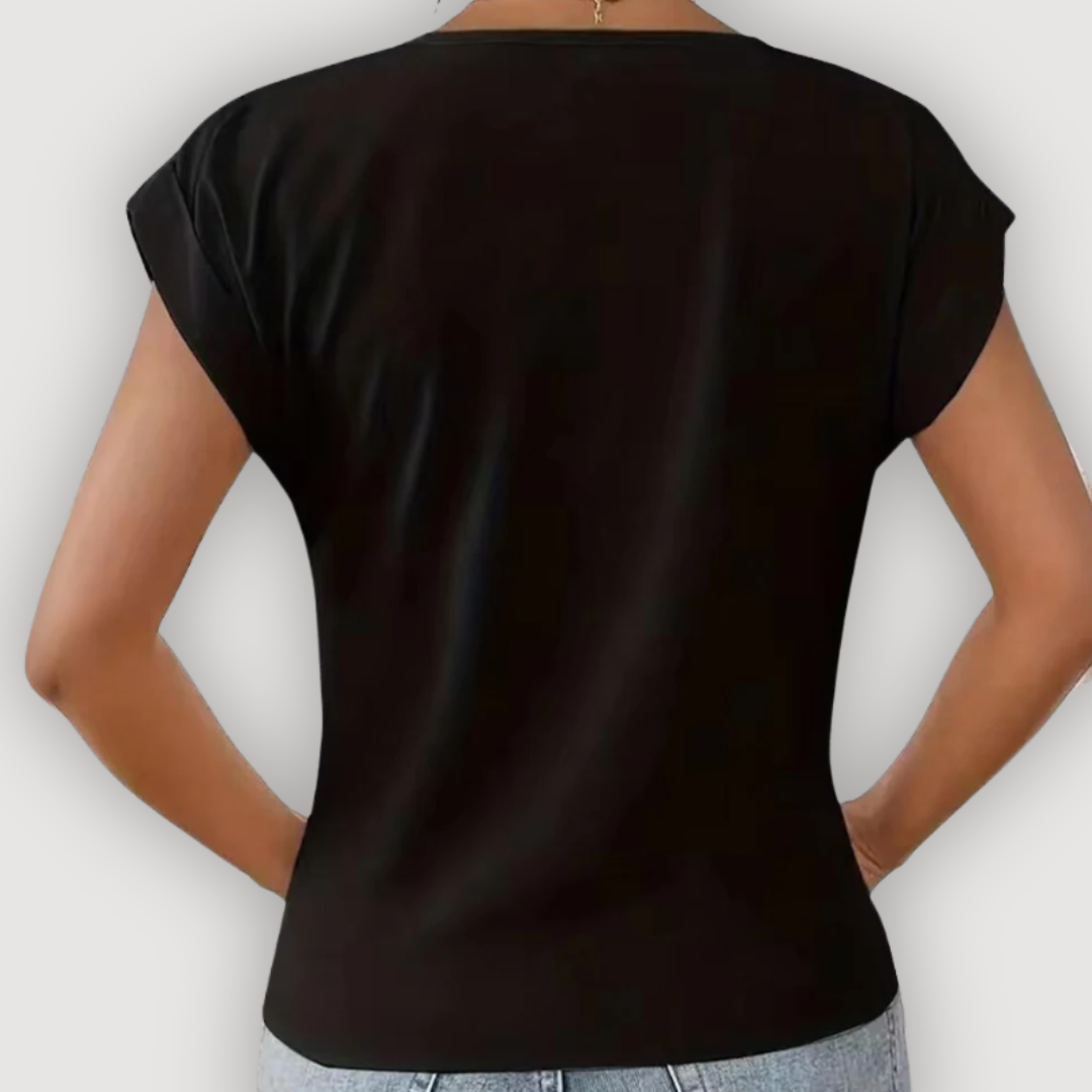 ARIA - DRAPED V-NECK BLOUSE