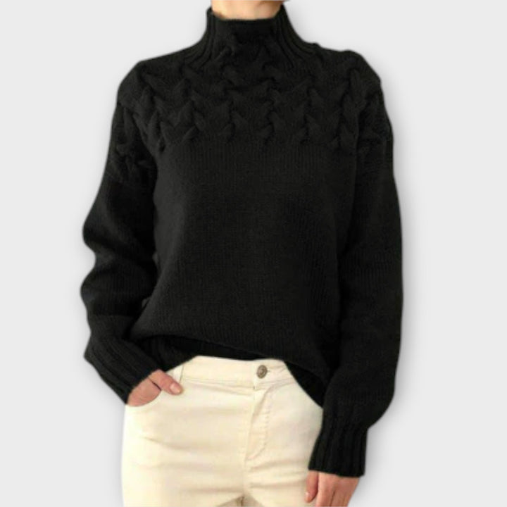 Eva | Women's Sweater with Braided Detail