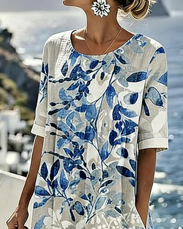 Alba | Vestido midi floral suelto y ligero