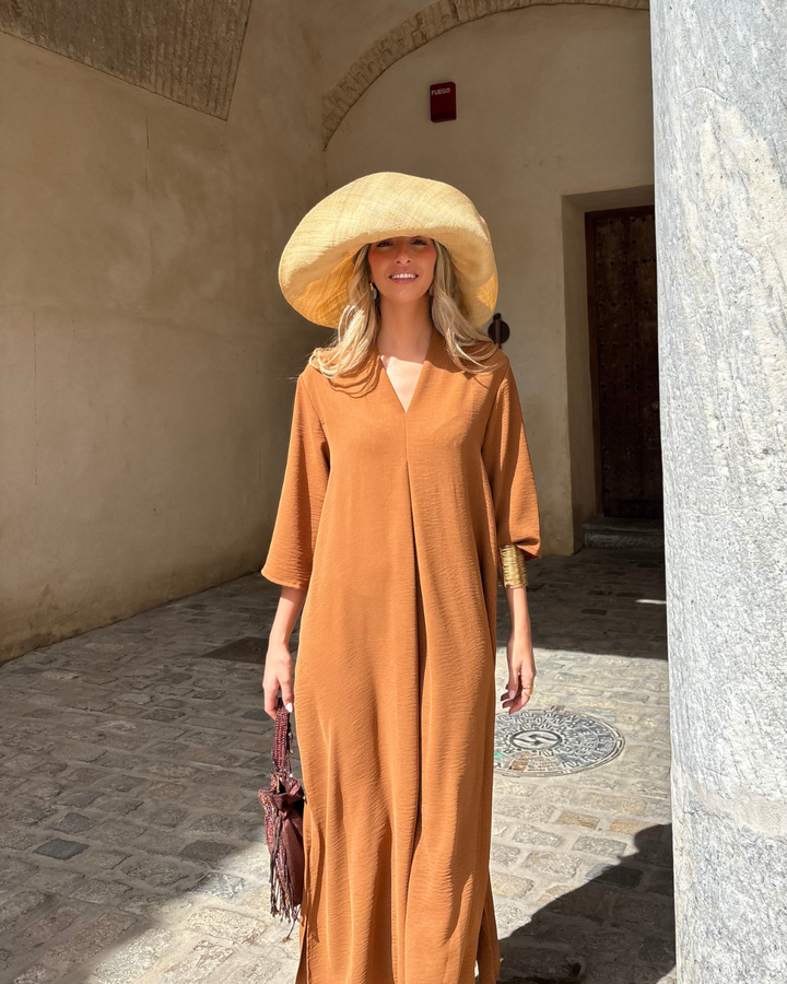 Vestido Laura avellana