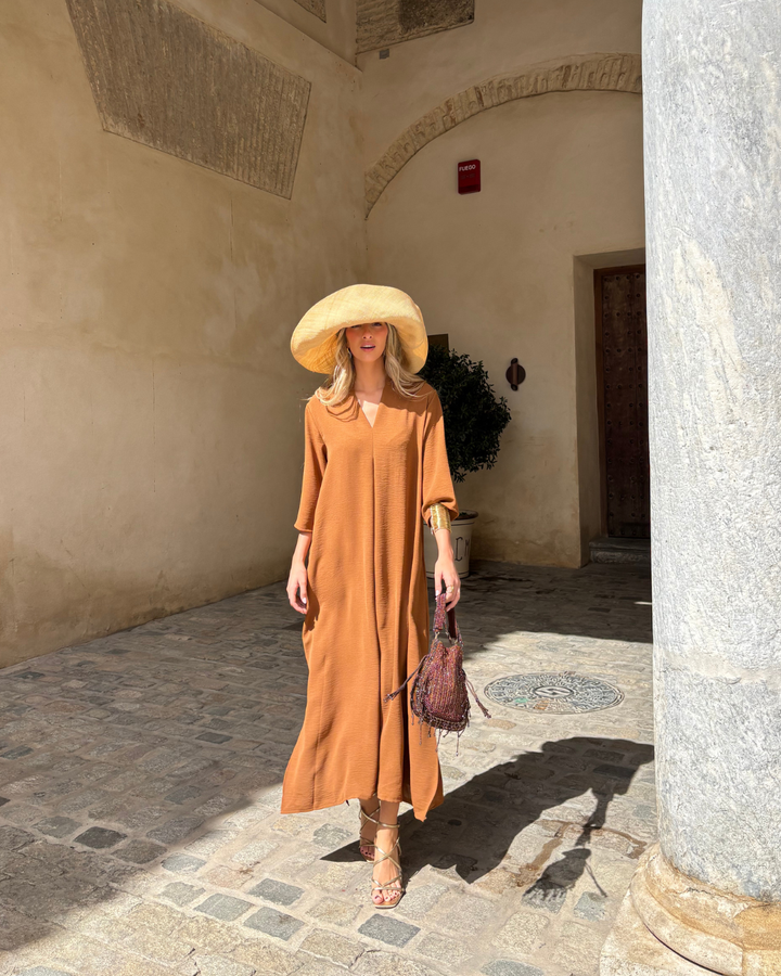 Vestido Laura avellana