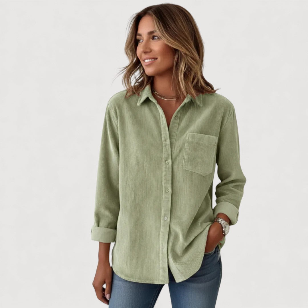 JADE – CORDUROY BUTTON-UP SHIRT
