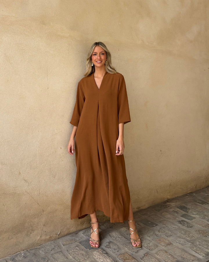 Vestido Laura avellana