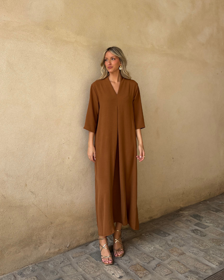 Vestido Laura avellana