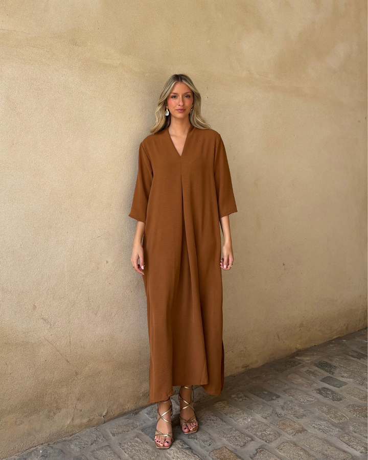 Vestido Laura avellana