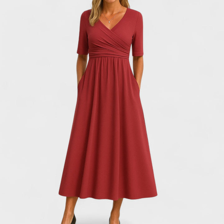 Eleanor | Vestido Midi Elegante con Bolsillos