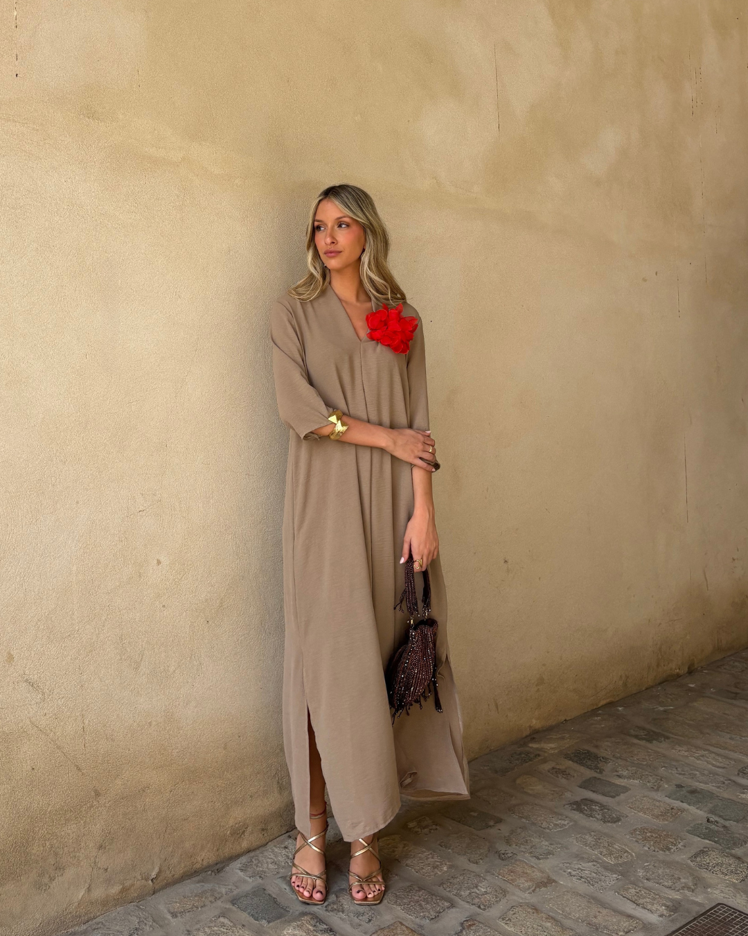 Vestido Laura taupe