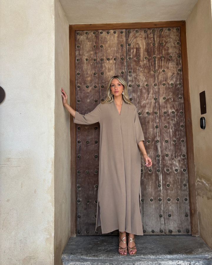 Vestido Laura taupe