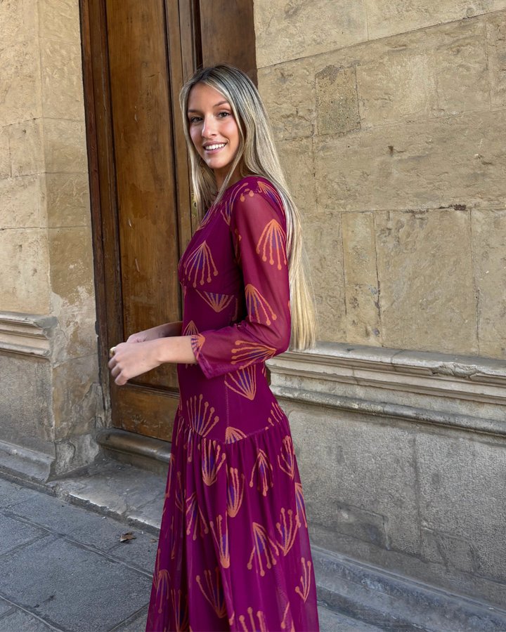 Vestido Cortona buganvilla