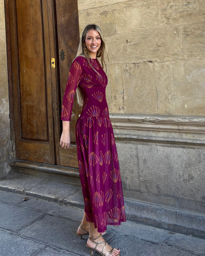 Vestido Cortona buganvilla