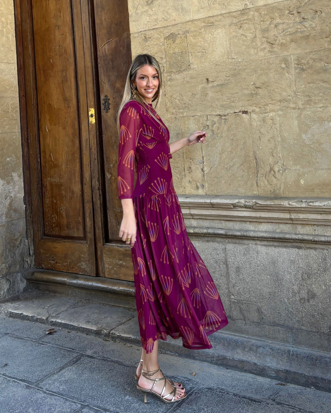 Vestido Cortona buganvilla