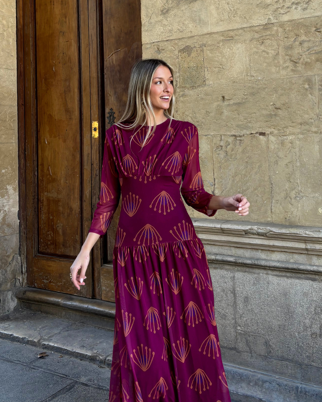Vestido Cortona buganvilla
