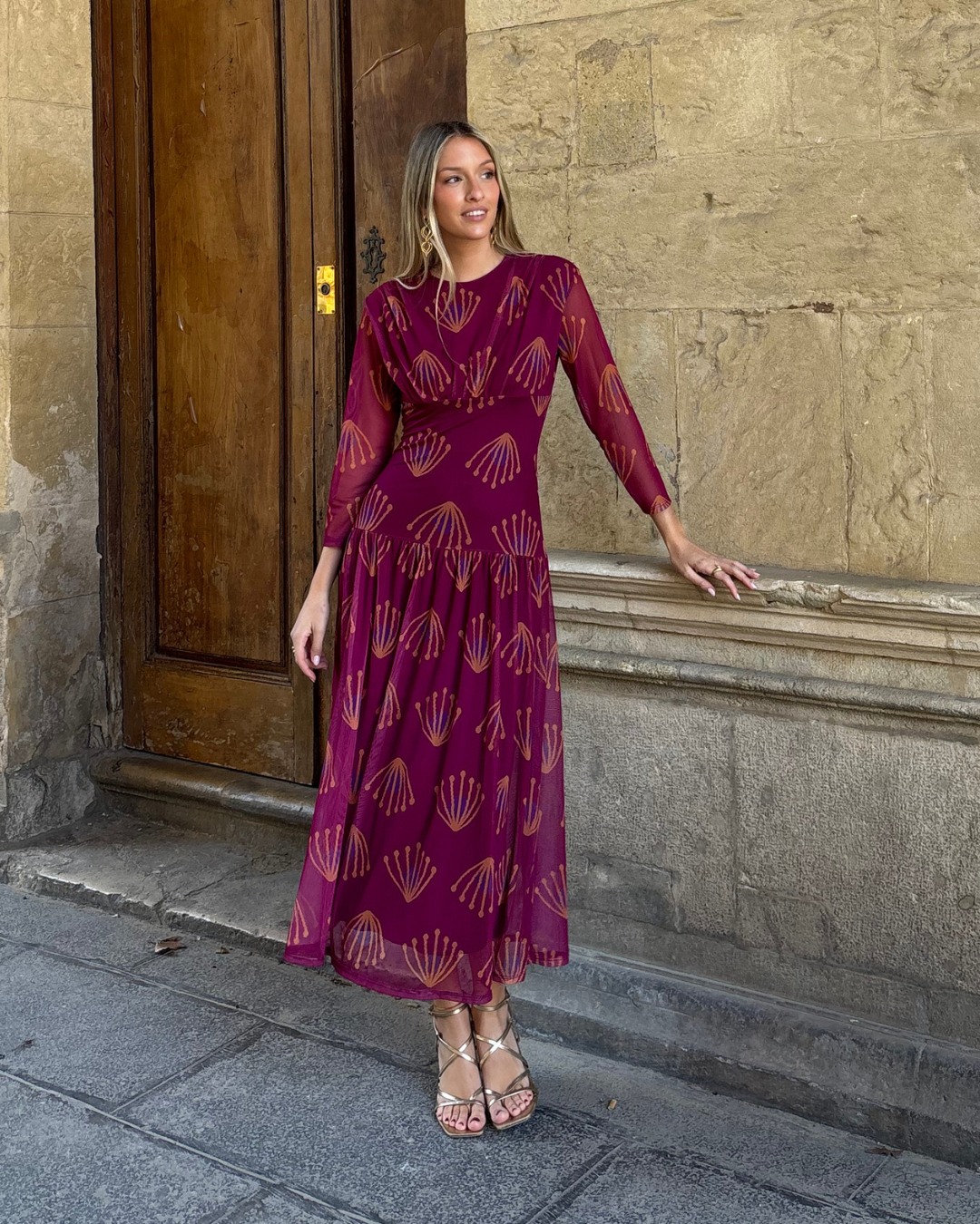 Vestido Cortona buganvilla