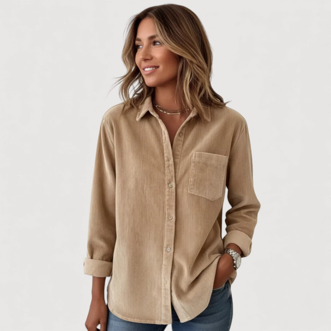 JADE – CORDUROY BUTTON-UP SHIRT