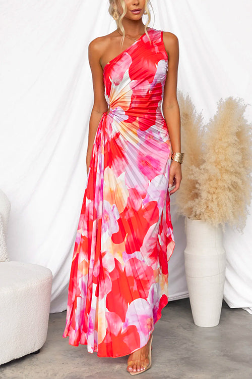 Yanira | Vestido Plisado con Hombro Único
