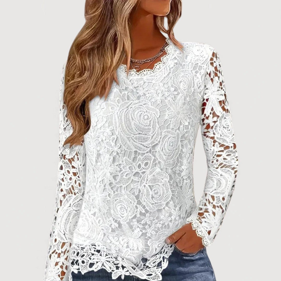 AMELISE – TOP WITH LACE DETAILS