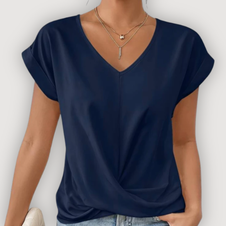 ARIA - DRAPED V-NECK BLOUSE