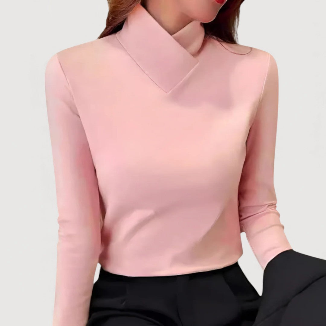 MIRAH – ELEGANT COLLARED TOP