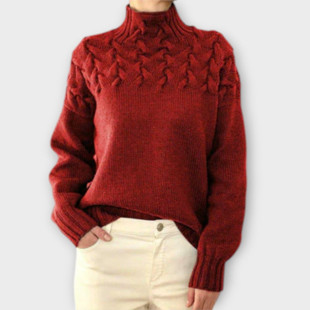 Eva | Women's Sweater with Braided Detail