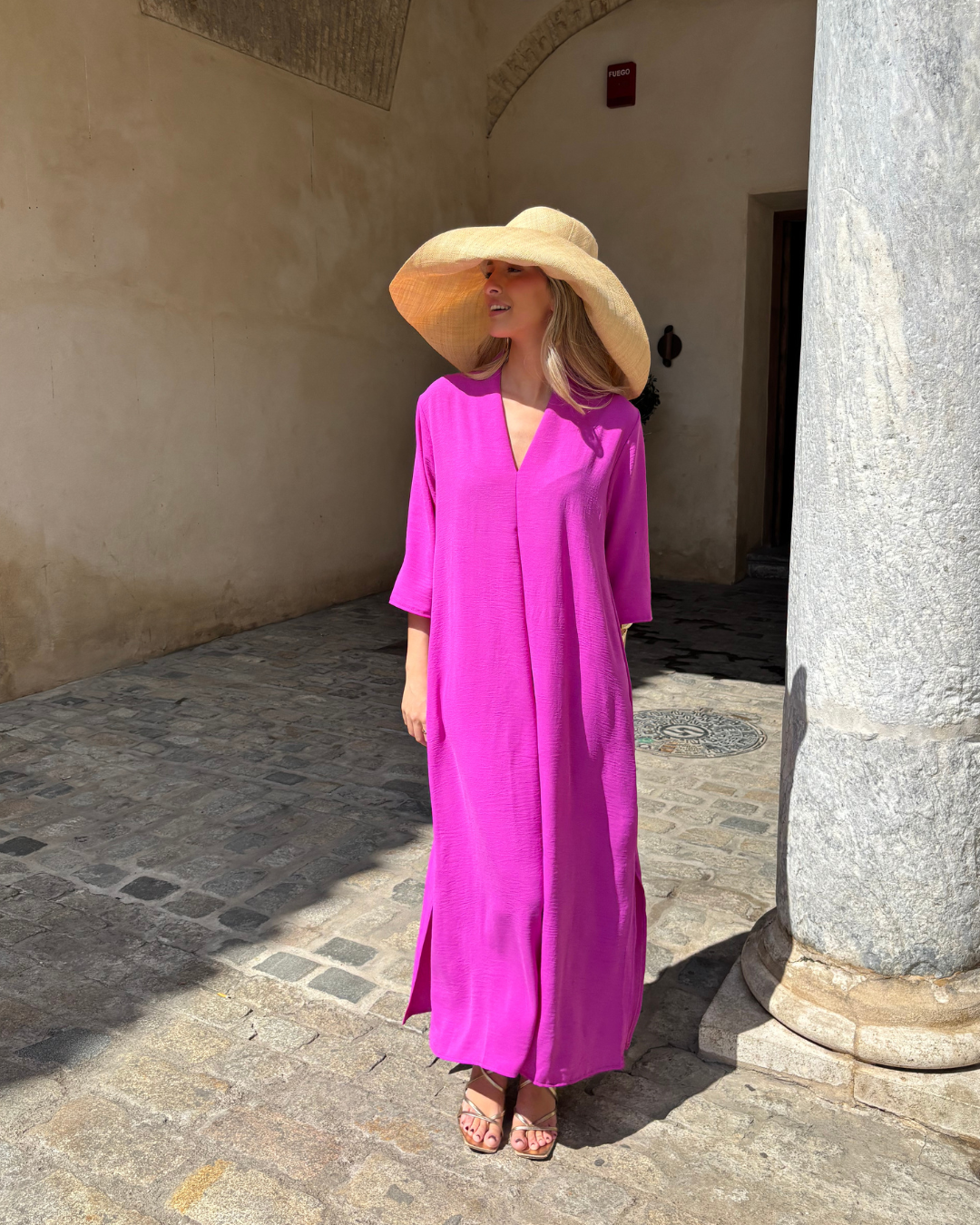 Vestido Laura buganvilla