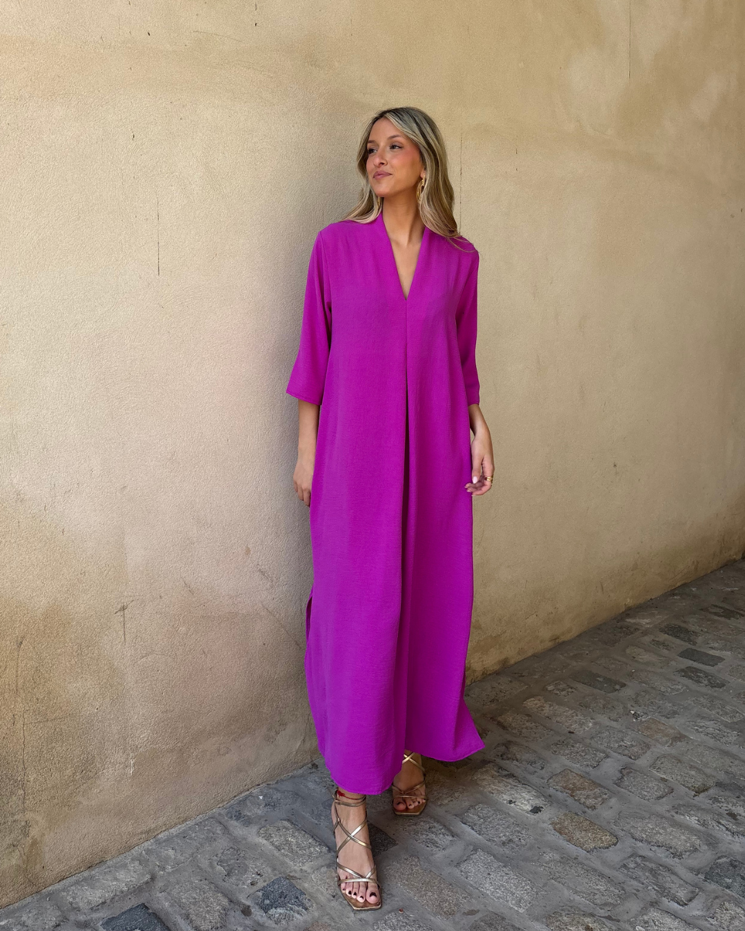 Vestido Laura buganvilla