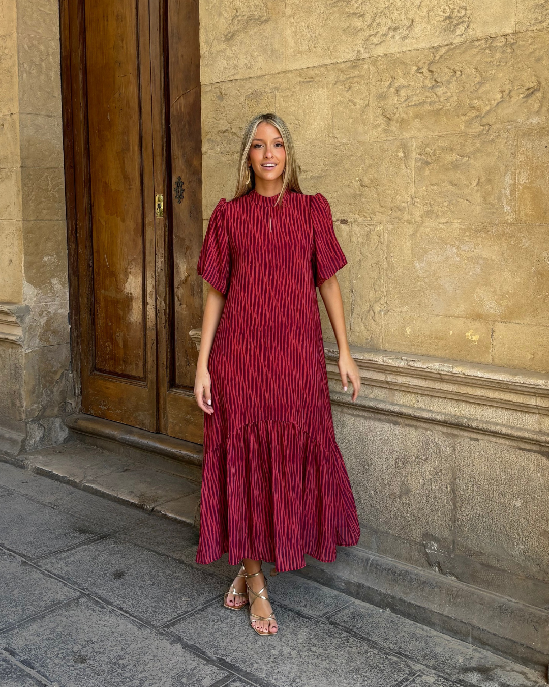 Vestido Galliano granate * PREVENTA* EN FABRICACIÓN, SE ENTREGA EN SEMANA 6 DE ABRIL*
