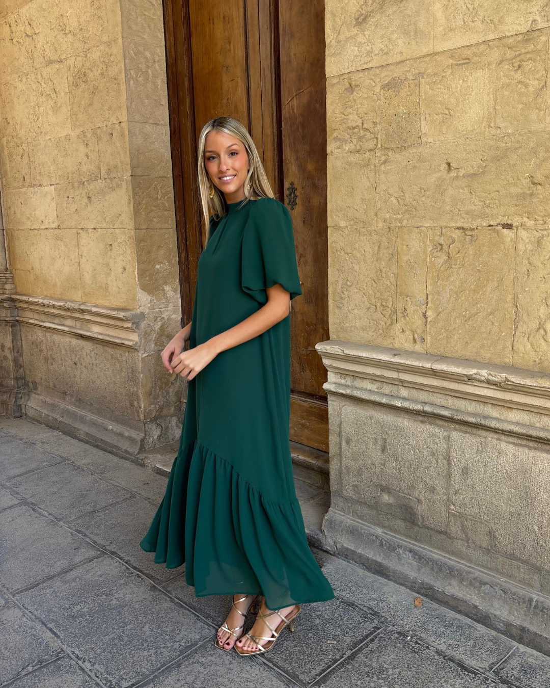 Vestido Galliano verde *PREVENTA* EN FABRICACIÓN, SE ENTREGA EN SEMANA 6 DE ABRIL*