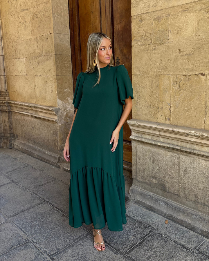 Vestido Galliano verde *PREVENTA* EN FABRICACIÓN, SE ENTREGA EN SEMANA 6 DE ABRIL*