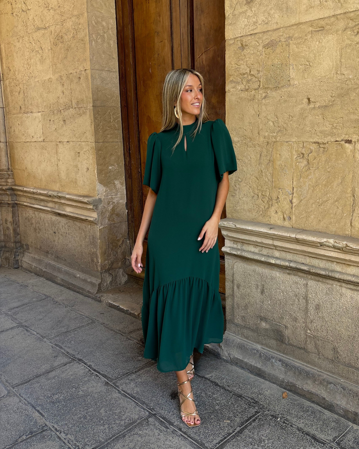 Vestido Galliano verde *PREVENTA* EN FABRICACIÓN, SE ENTREGA EN SEMANA 6 DE ABRIL*