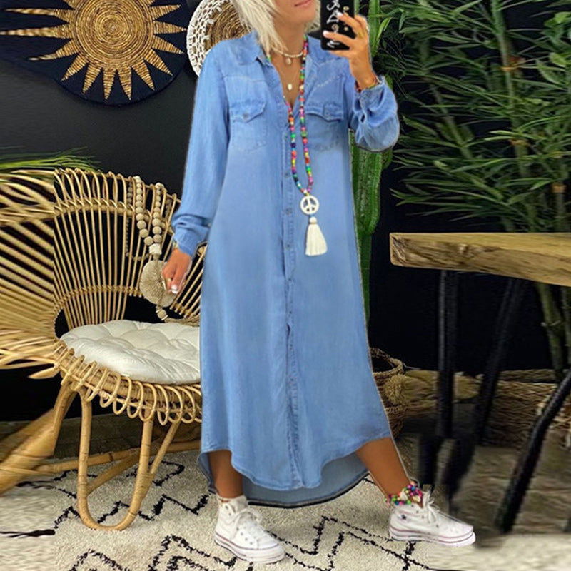 Adeline | Vestido Camisa de Denim