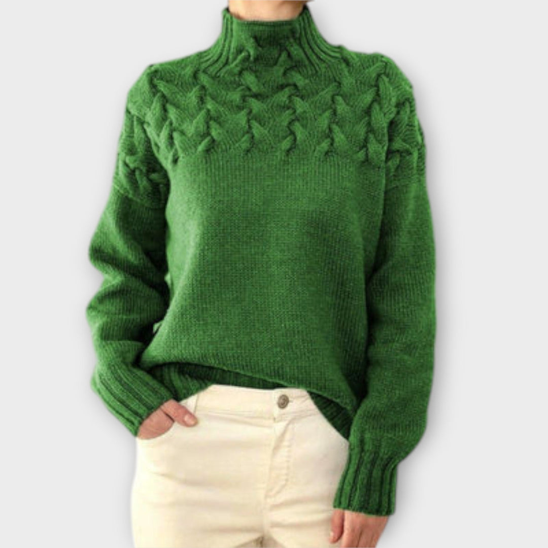 Eva | Women's Sweater with Braided Detail