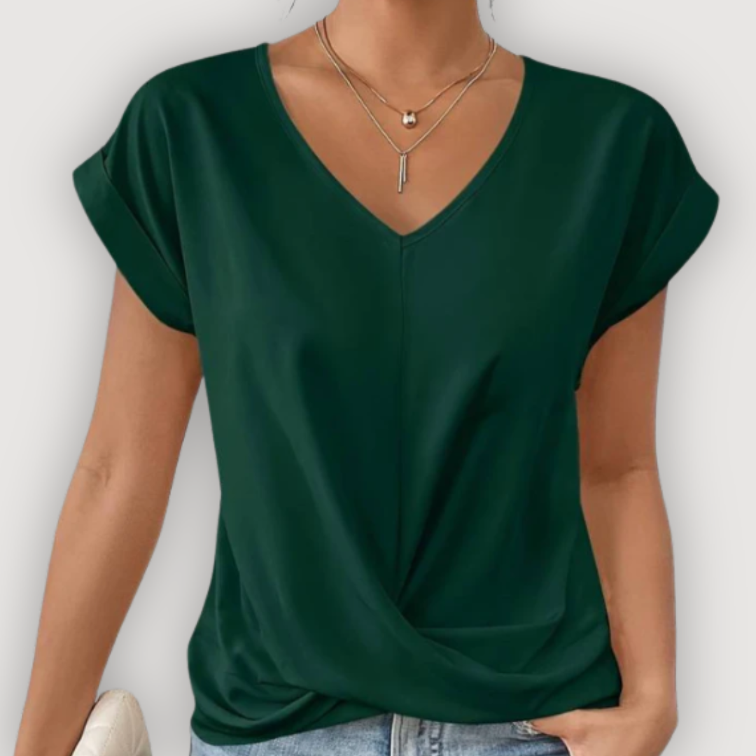 ARIA - DRAPED V-NECK BLOUSE