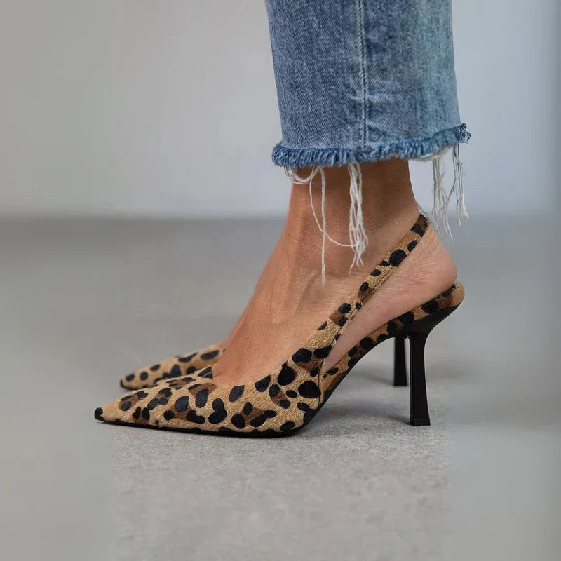 Monica - Leopard print pointed-toe high heels