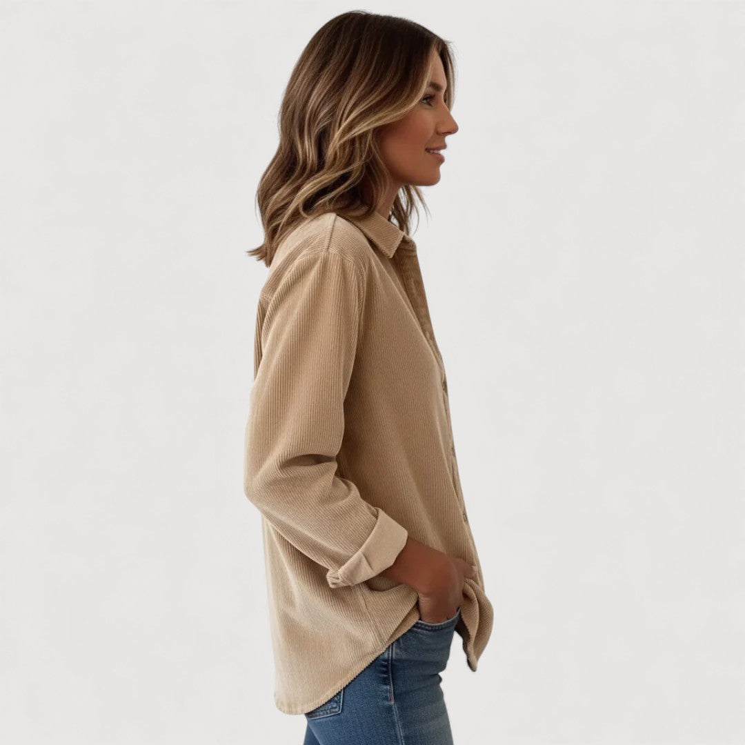 JADE – CORDUROY BUTTON-UP SHIRT