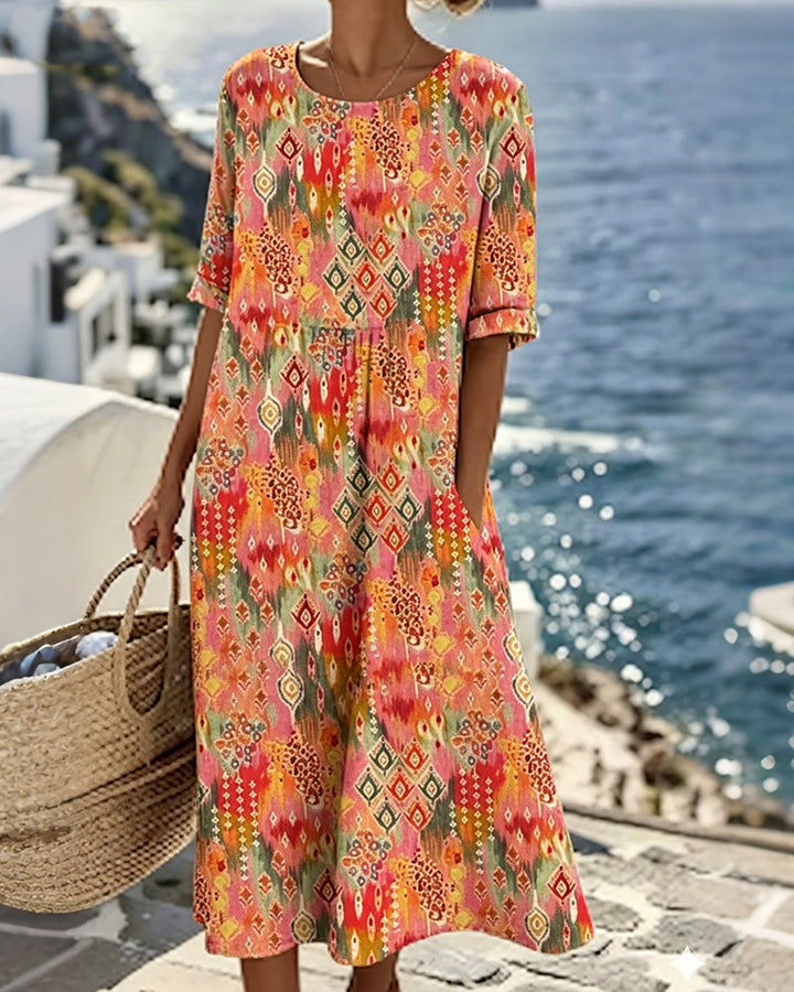 Emma | Vestido midi floral suelto y ligero