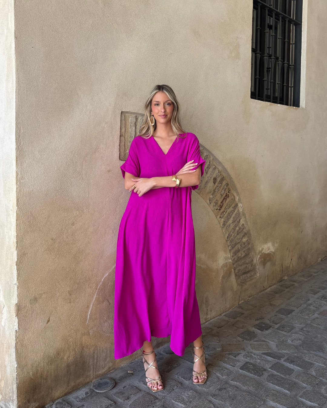 Vestido Telma buganvilla