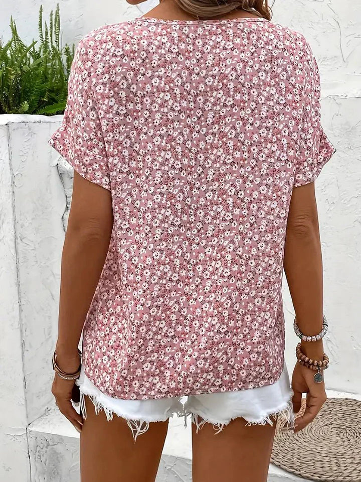Wolena | Blusa con Escote de Flores Silvestres
