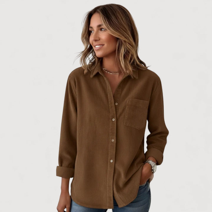 JADE – CORDUROY BUTTON-UP SHIRT