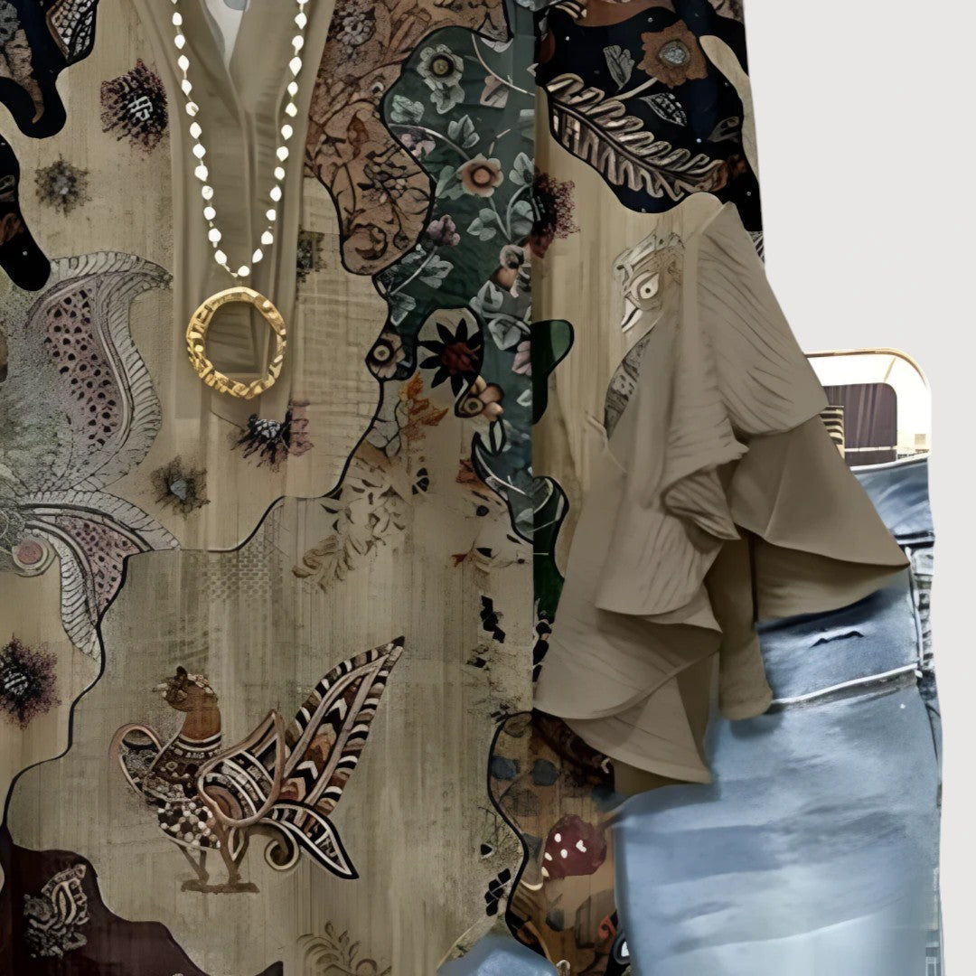 ALIANE – RUFFLED BOHO BLOUSE