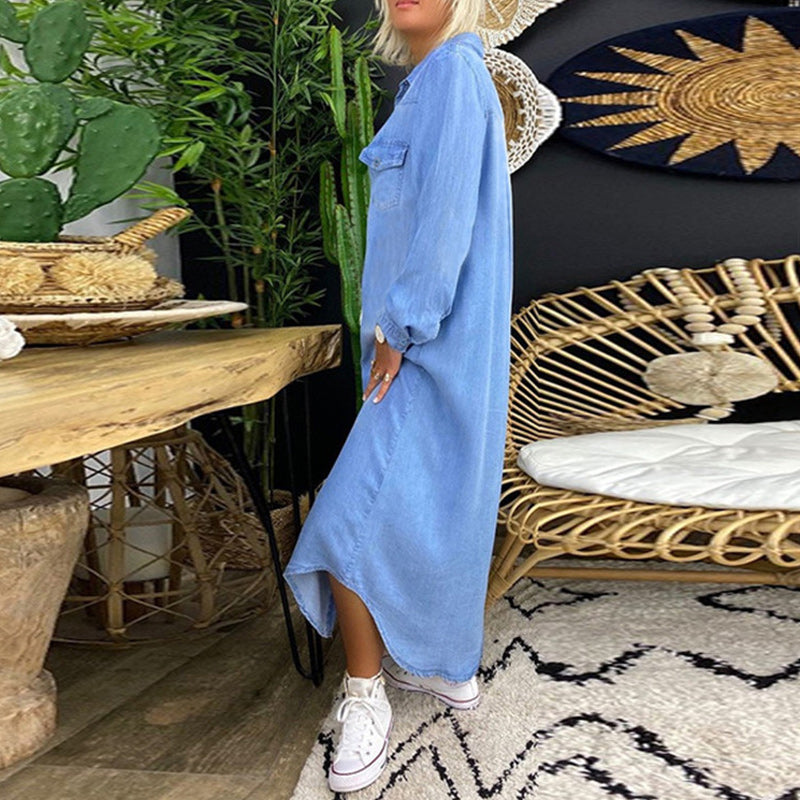 Adeline | Vestido Camisa de Denim
