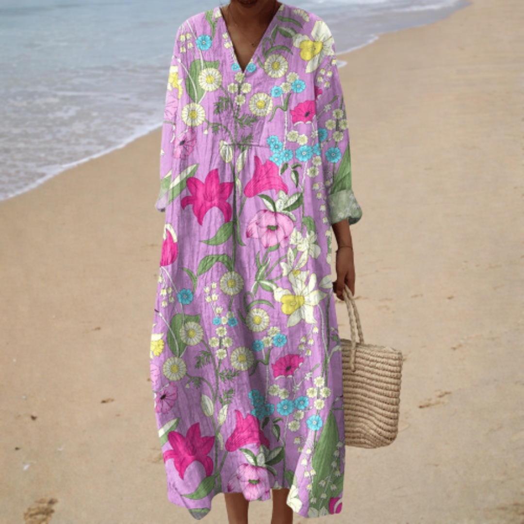 Vestido de Verano Impreso que Realza