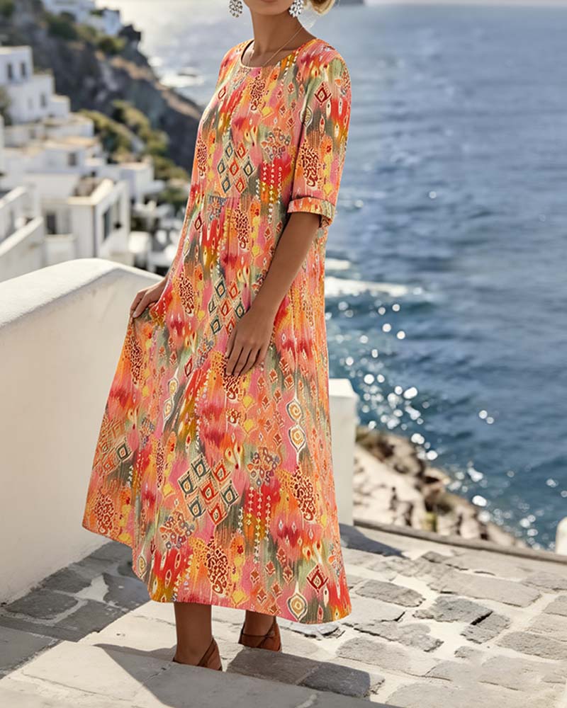 Emma | Vestido midi floral suelto y ligero