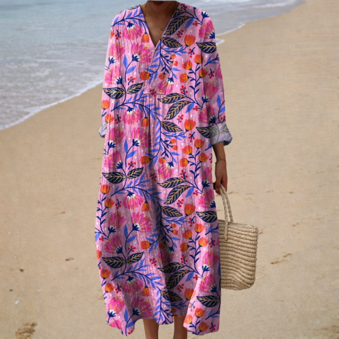 Vestido de Verano Estampado Que Realza