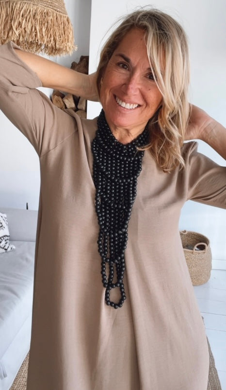 Vestido Laura taupe