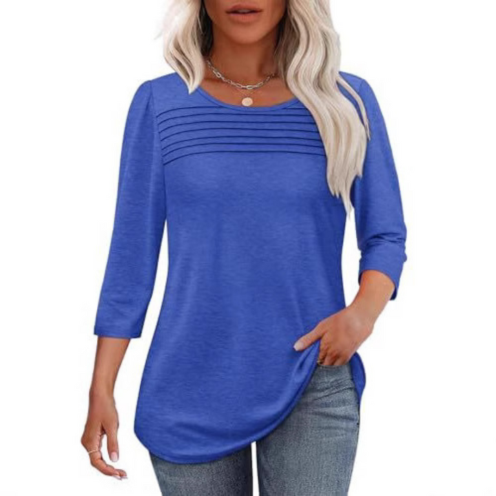 ALLISON | Top de Primavera Casual con Pliegues en el Frente