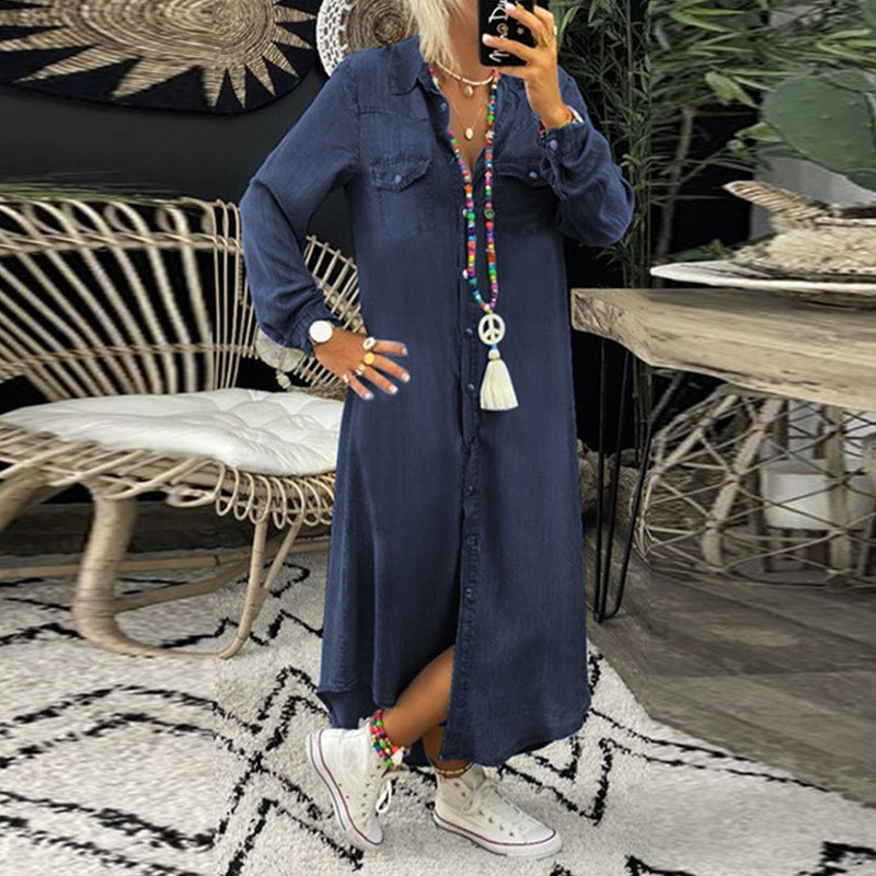 Adeline | Vestido Camisa de Denim